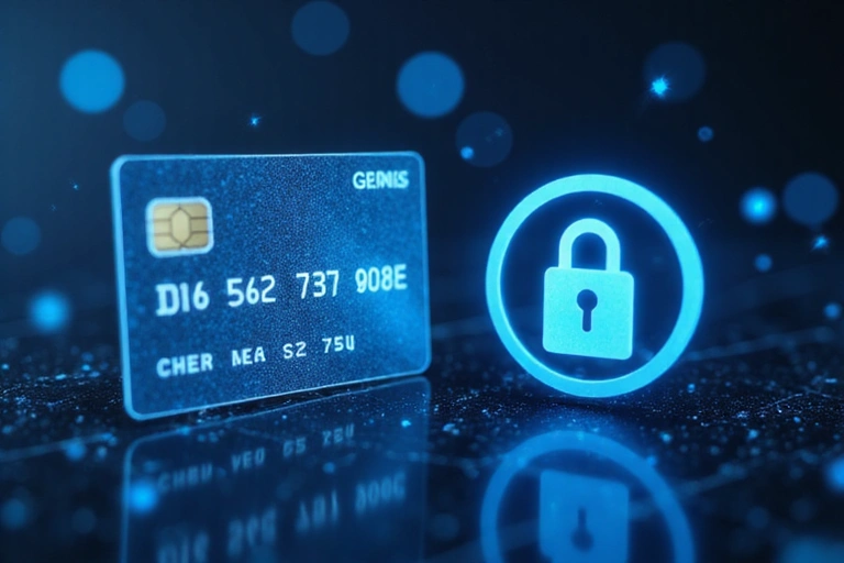 Image of a secure online transaction process with a padlock icon.