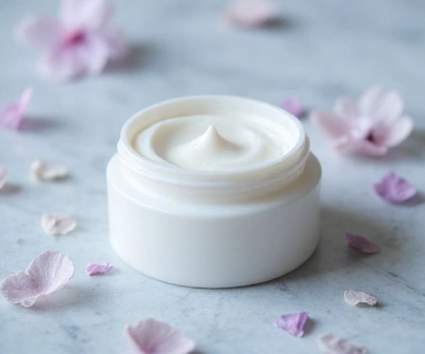 Collagen and hyaluronic acid cream in a luxurious container